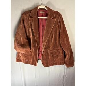 Vintage Rust Brown Velvet Womens Oversized Blazer sz M by i.e. 70s Style Western